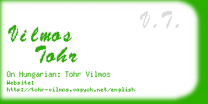 vilmos tohr business card